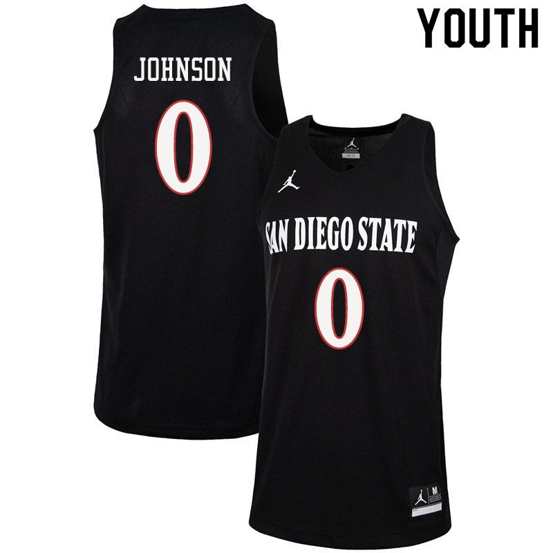 Jordan Brand Youth #0 Keshad Johnson San Diego State Aztecs College Basketball Jerseys Sale-Black